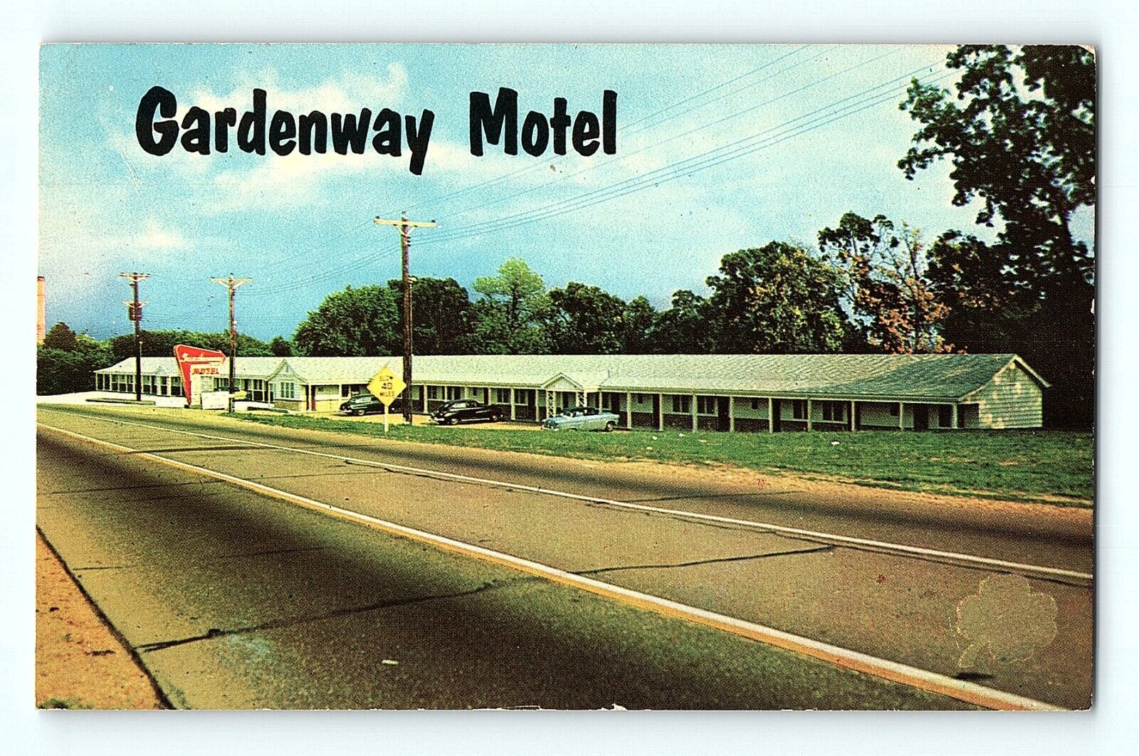 Gardenway Motel Villa Ridge Gray Summit Mo Pilgrim US-66 I-44 40mph Postcard E7