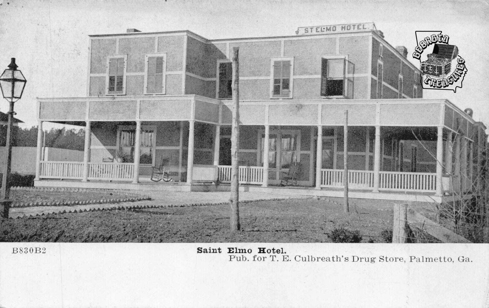GA~GEORGIA~PALMETTO~SAINT ELMO HOTEL~MAILED 1909