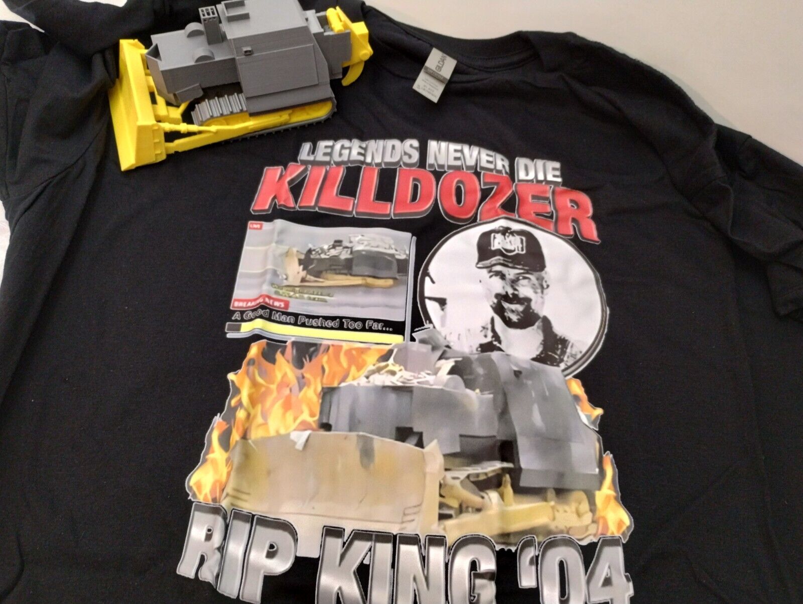 Large 7” Custom Killdozer Model With XL Killdozer Shirt 