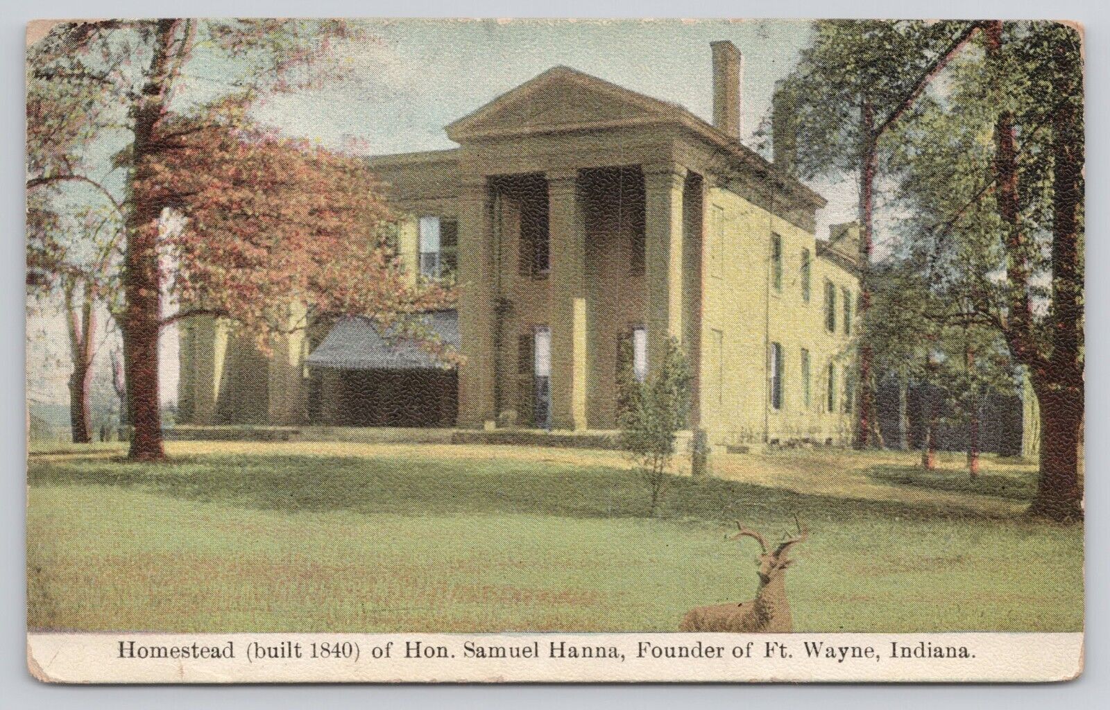 Fort Wayne IN Indiana Homestead of Samuel Hanna Founder 1911 Antique Postcard