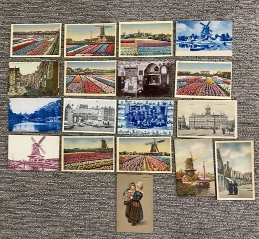 Antique and Vintage Dutch Postcards Lot of 18 Unposted