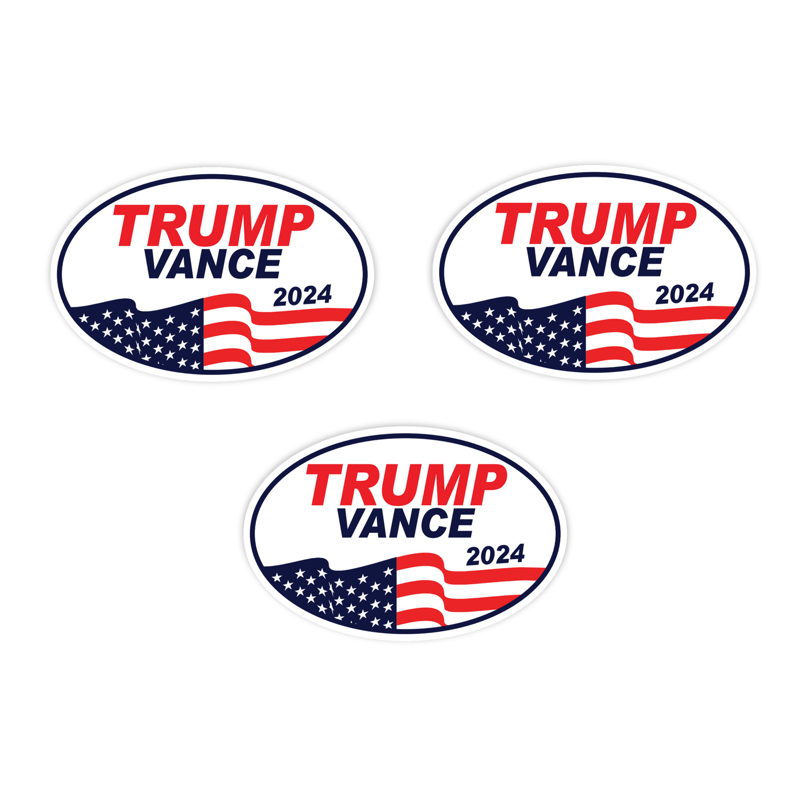 3-Pack Donald Trump JD Vance 2024 Magnet, United States Flag, 6\