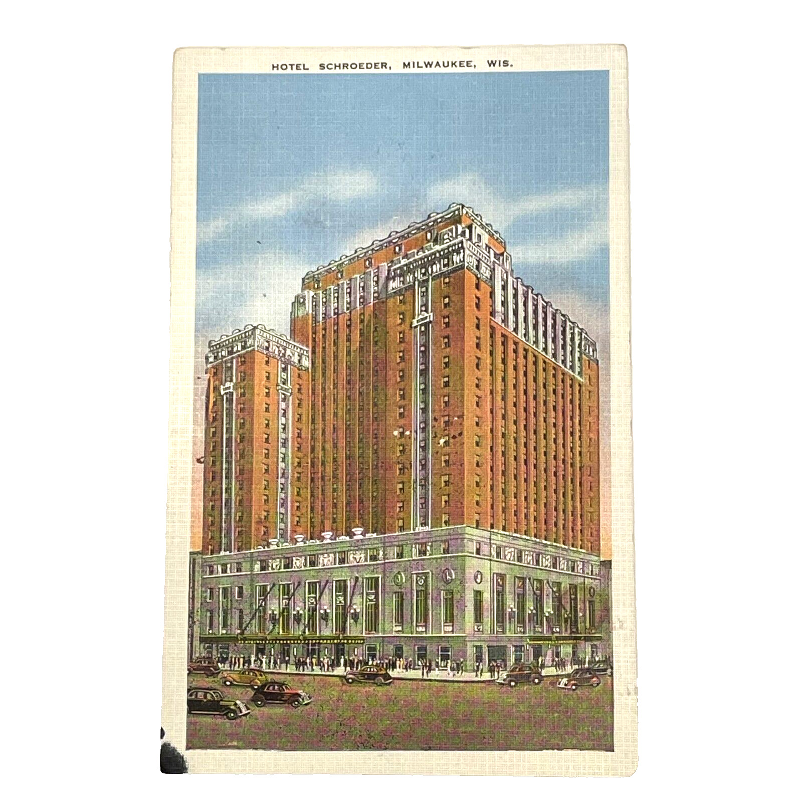 Vintage Hotel Schroeder Milwaukee Wisconsin Linen Postcard