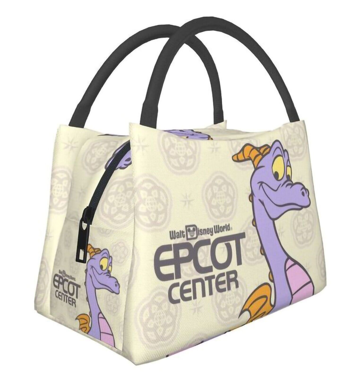 EPCOT Retro Insulated Lunch Bag Smiling Figment Beige Disney Imagination NWOT