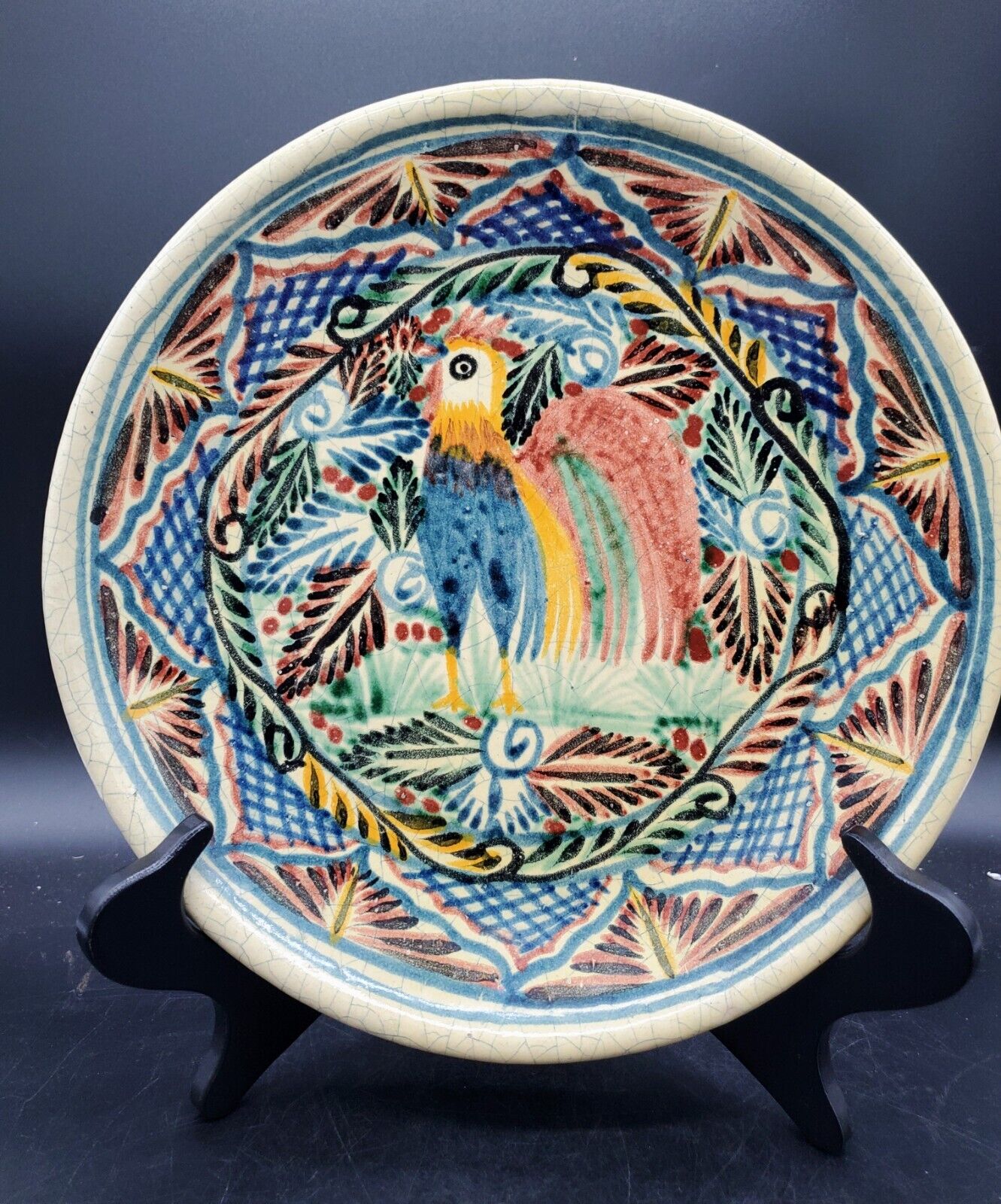 Vintage Casal Mexico Handmade Hand Painted Decorative Plate Folk Art Rooster 11\