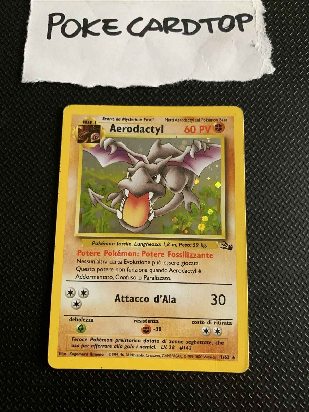 Pokemon Card Aerodactyl 1/62 - Fossil - Ita-Holo-Good/Exc