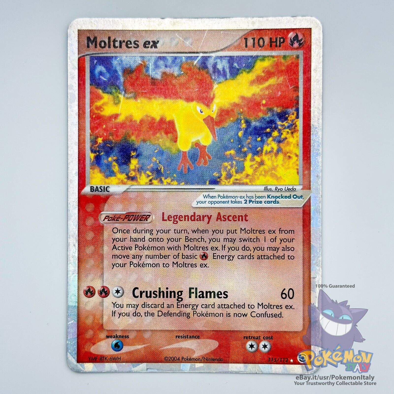 [GOOD] Moltres EX 115/112  Holo Foil  FireRed & LeafGreen  ENG Pokemon