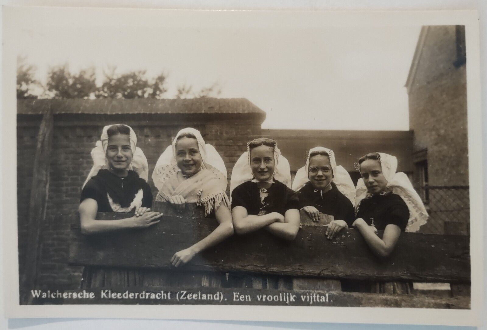 Vintage Postcard Netherlands Young Girls Zeeland RPPC AA22
