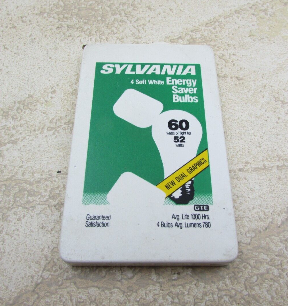 Vintage Sylvania 60 Watt Light Bulb 6\' Tape Promotional Energy Saver Soft White