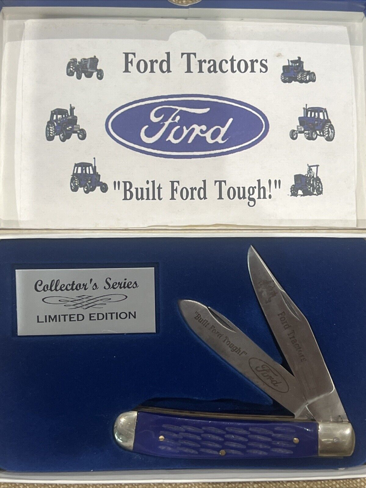 Vintage Knife  FORD Tractors Collector Series Blue Pearl Solingen Steel Germany 