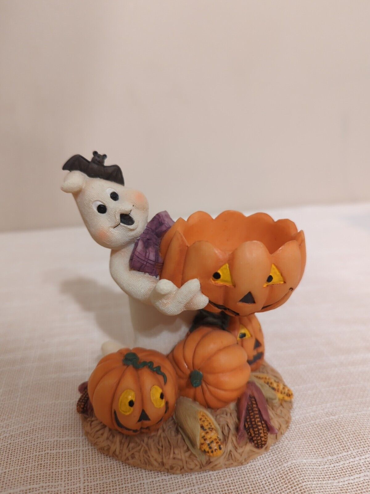 Frightening Friends Collection Ghost Candleholder Artisan Flair Porcelain 4”