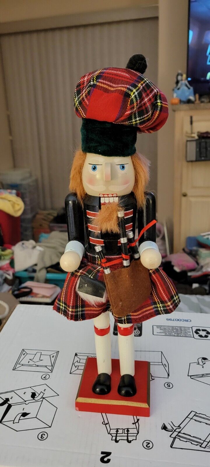 Nutcracker Scotland Scottish Scotsman w/ Bagpipes Large 15\
