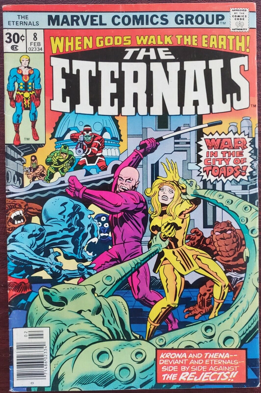Eternals #8 VF 8.0 (Marvel 1976) ~ 1st Appearance of Ransak & Karkas✨