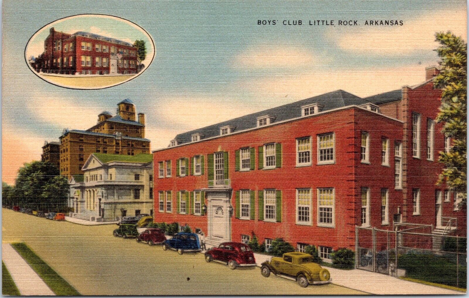 Boys Club, Storer Building, Little Rock, Arkansas - c1940s Linen Postcard