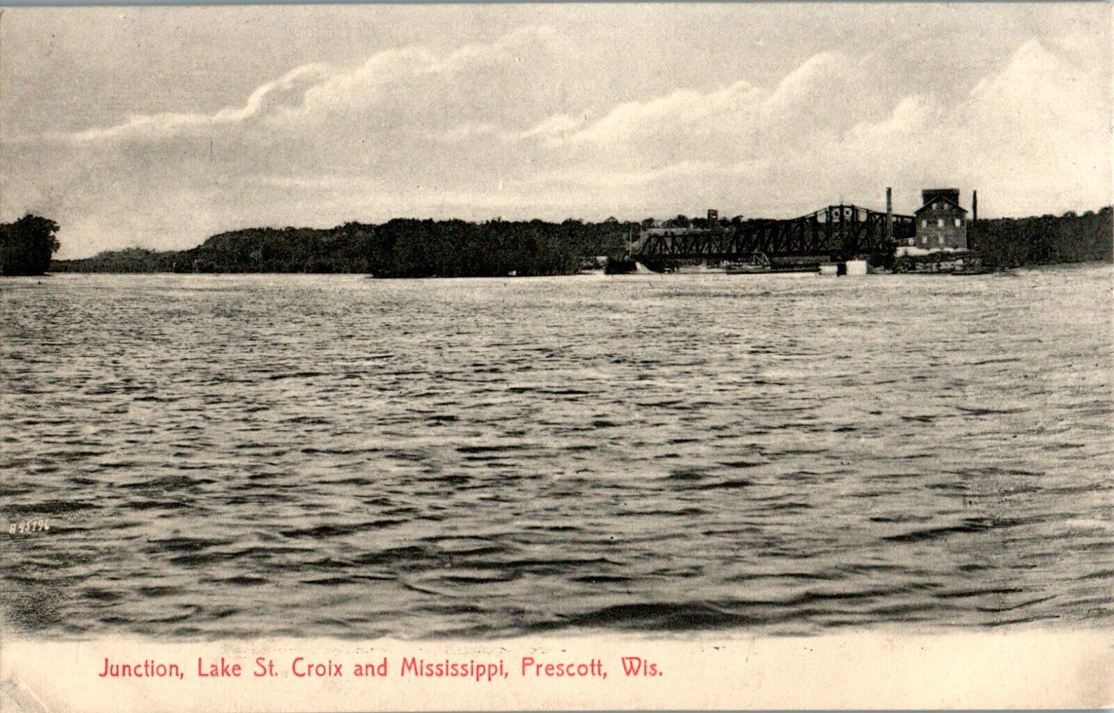 Junction Lake, St. Croix, Mississippi, Prescott, Wisconsin WI RPPC Postcard