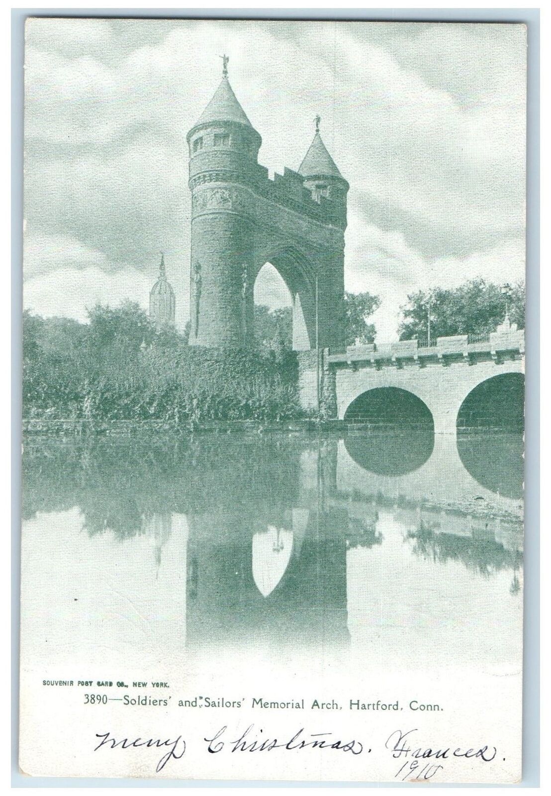 c1905's Soldier's & Sailors Memorial Arch Tower Hartford Connecticut CT Postcard