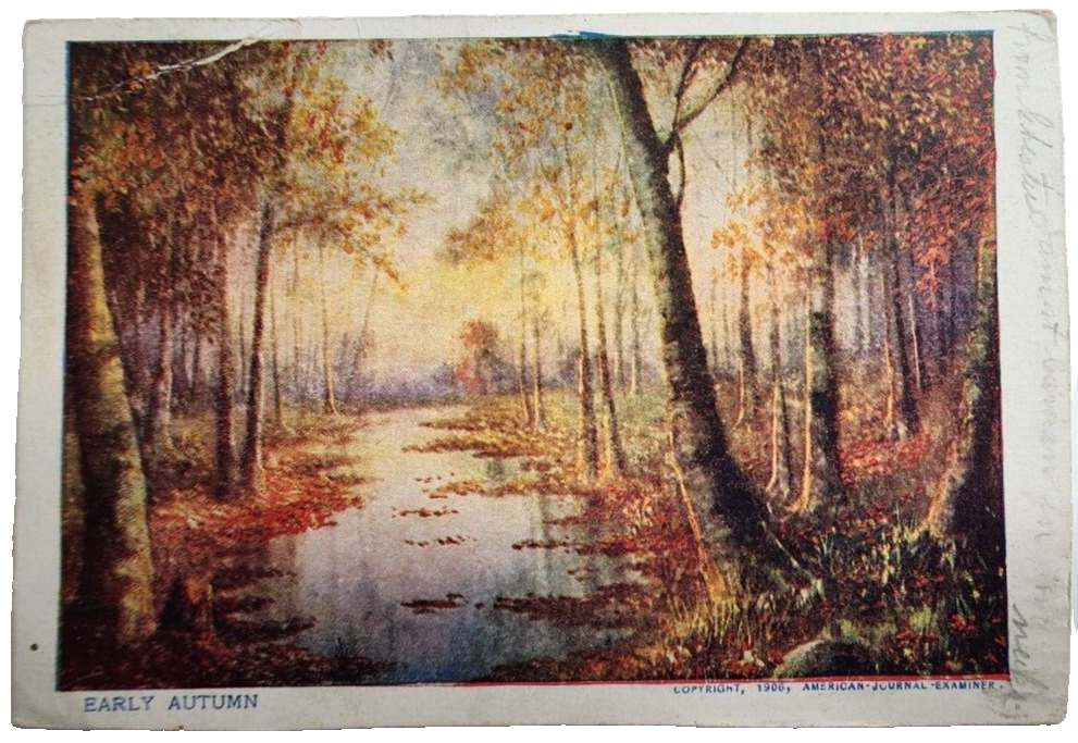 Creek View, Early Autumn Vintage Postcard 1905