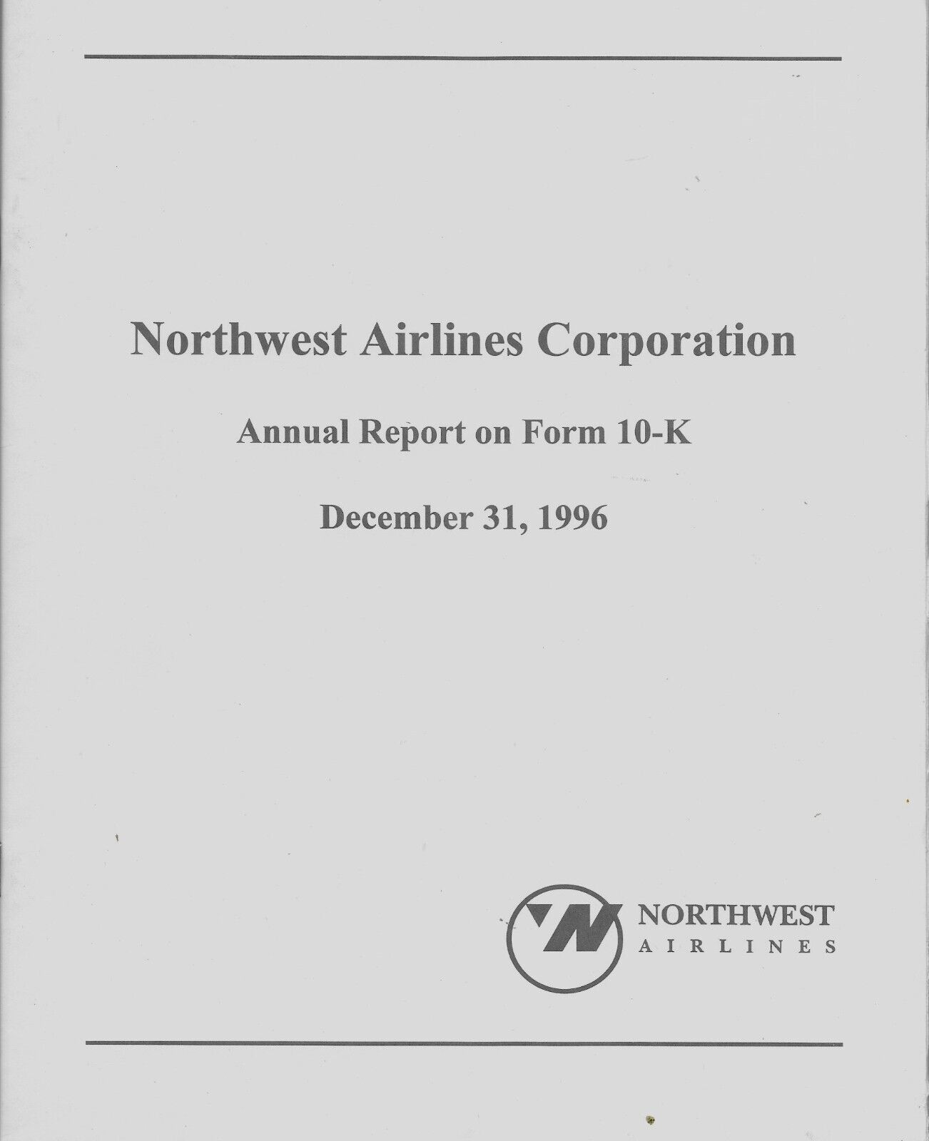 Northwest Airlines Annual Report 1996