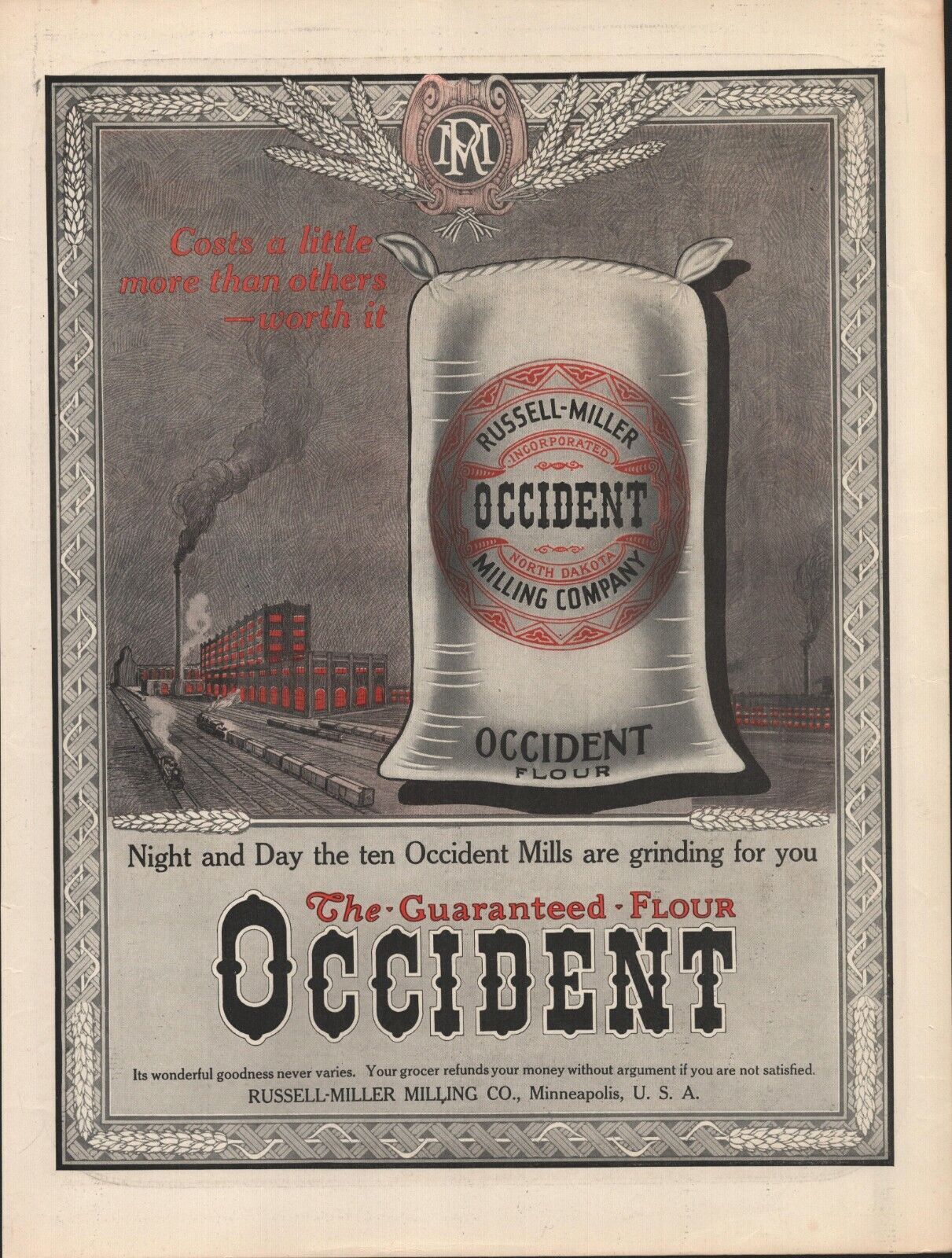 Occident Flour - 1913 - Russell-Miller Milling Co. - Magazine Advertisement