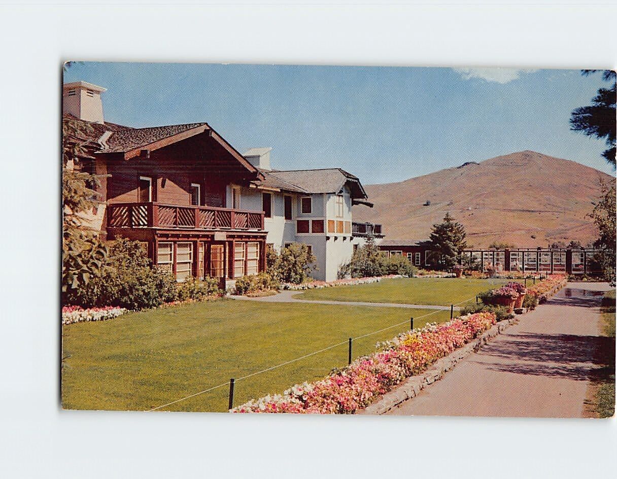 Postcard South Wing of Challenger In Showing Flower Border & Swimming Pool