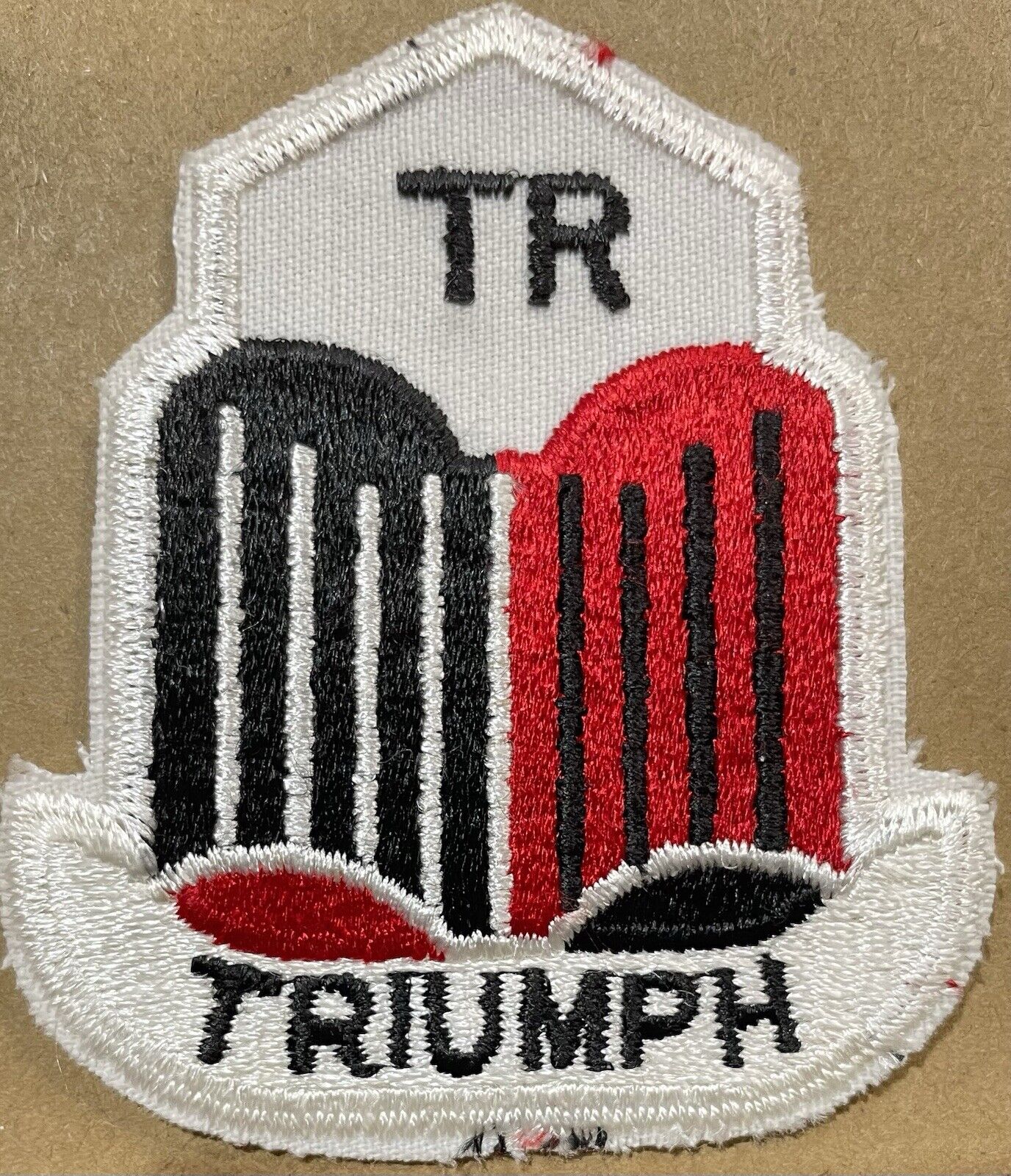 Vintage Triumph TR Hat or Jacket Patch 3-1/4”x2-3/4” Gone When Gone