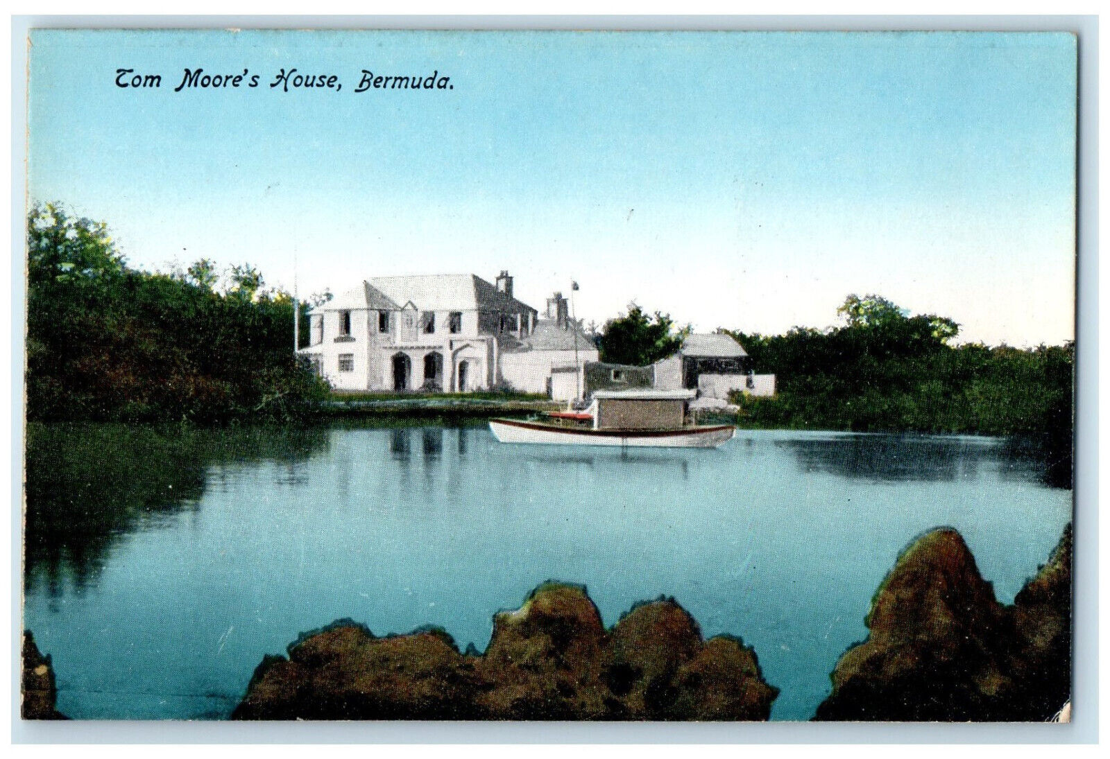 c1910 River View Tom Moore\'s House Bermuda Unposted Antique Postcard