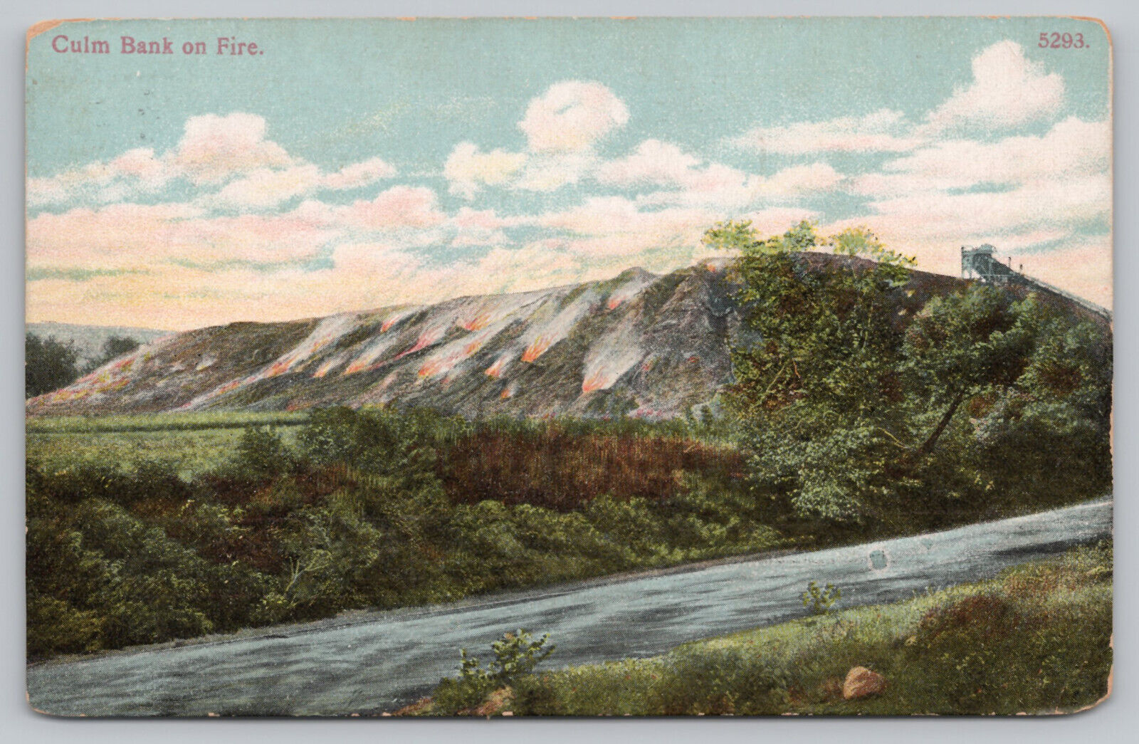 Wilkes Barre PA Pennsylvania - Culm Banks on Fire - Anthracite Coal Mining 1908