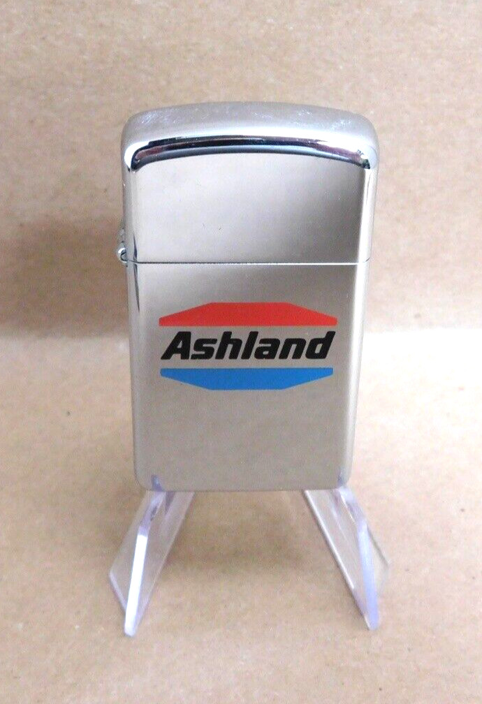Vintage 1977 Zippo Ashland Oil Advertising Slim Lighter Unfired