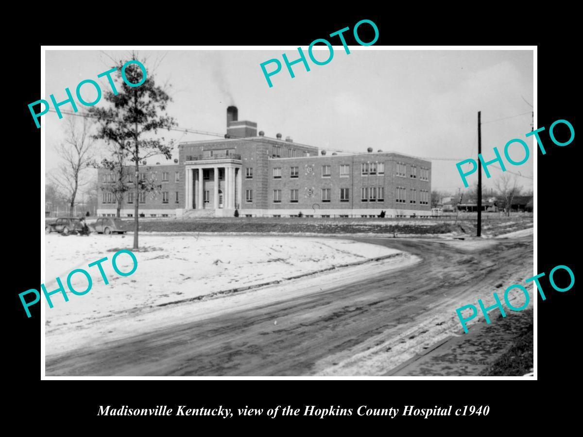 OLD LARGE HISTORIC PHOTO OF MADISONVILLE KENTUCKY THE COUNTY HOSPITAL c1940