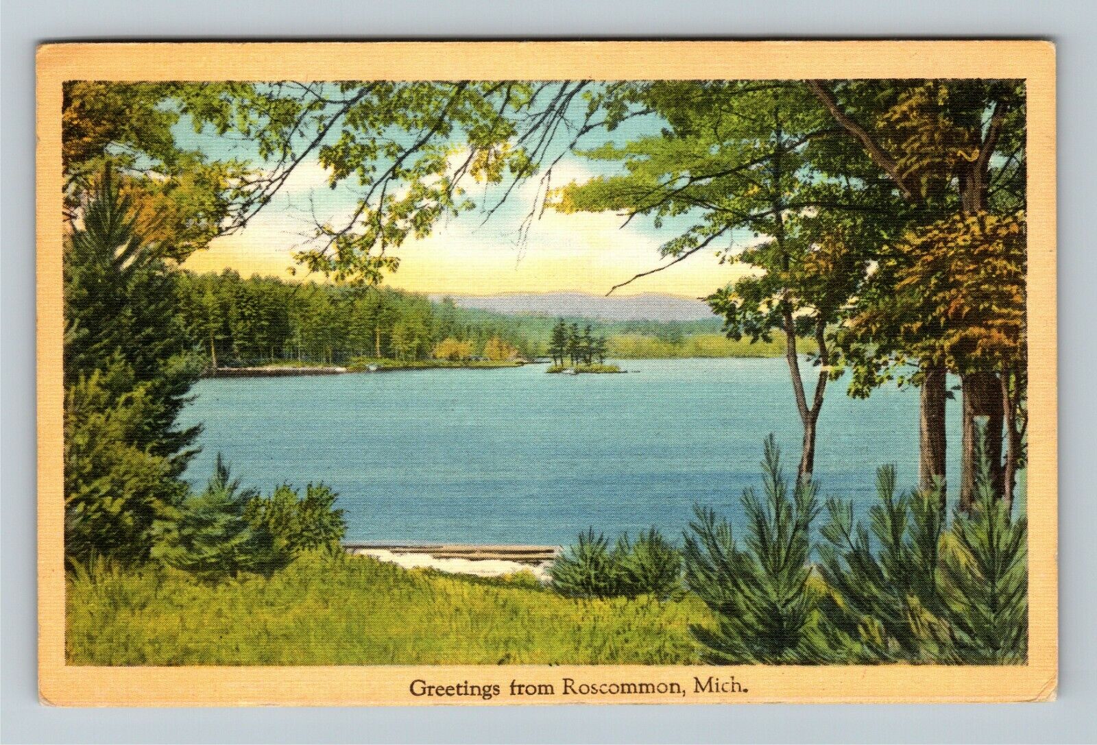 Roscommon MI-Michigan, Scenic Greetings, c1946 Vintage Souvenir Postcard