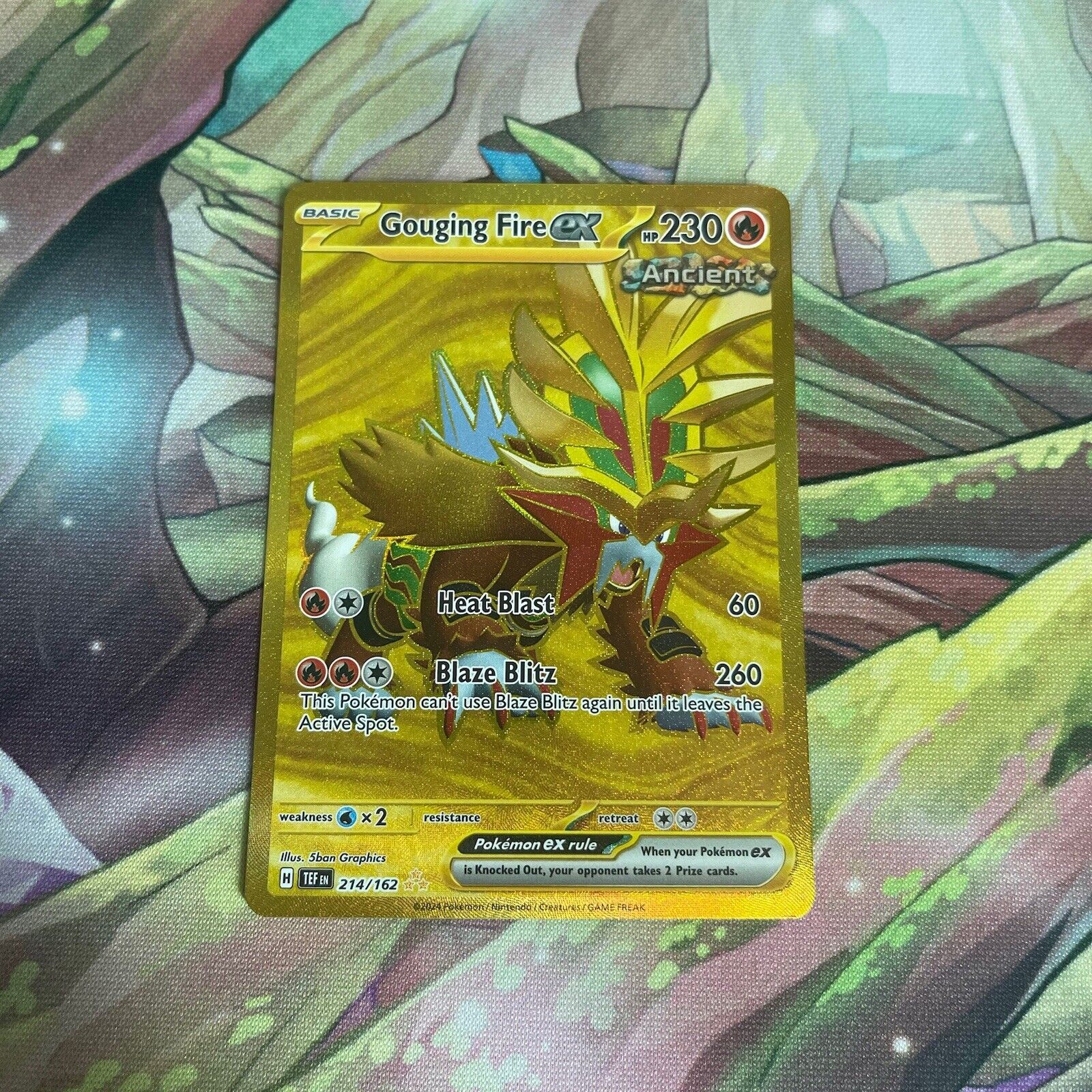 Pokémon TCG Card | Gouging Fire EX 214/162 | Temporal Forces | Gold Hyper Rare