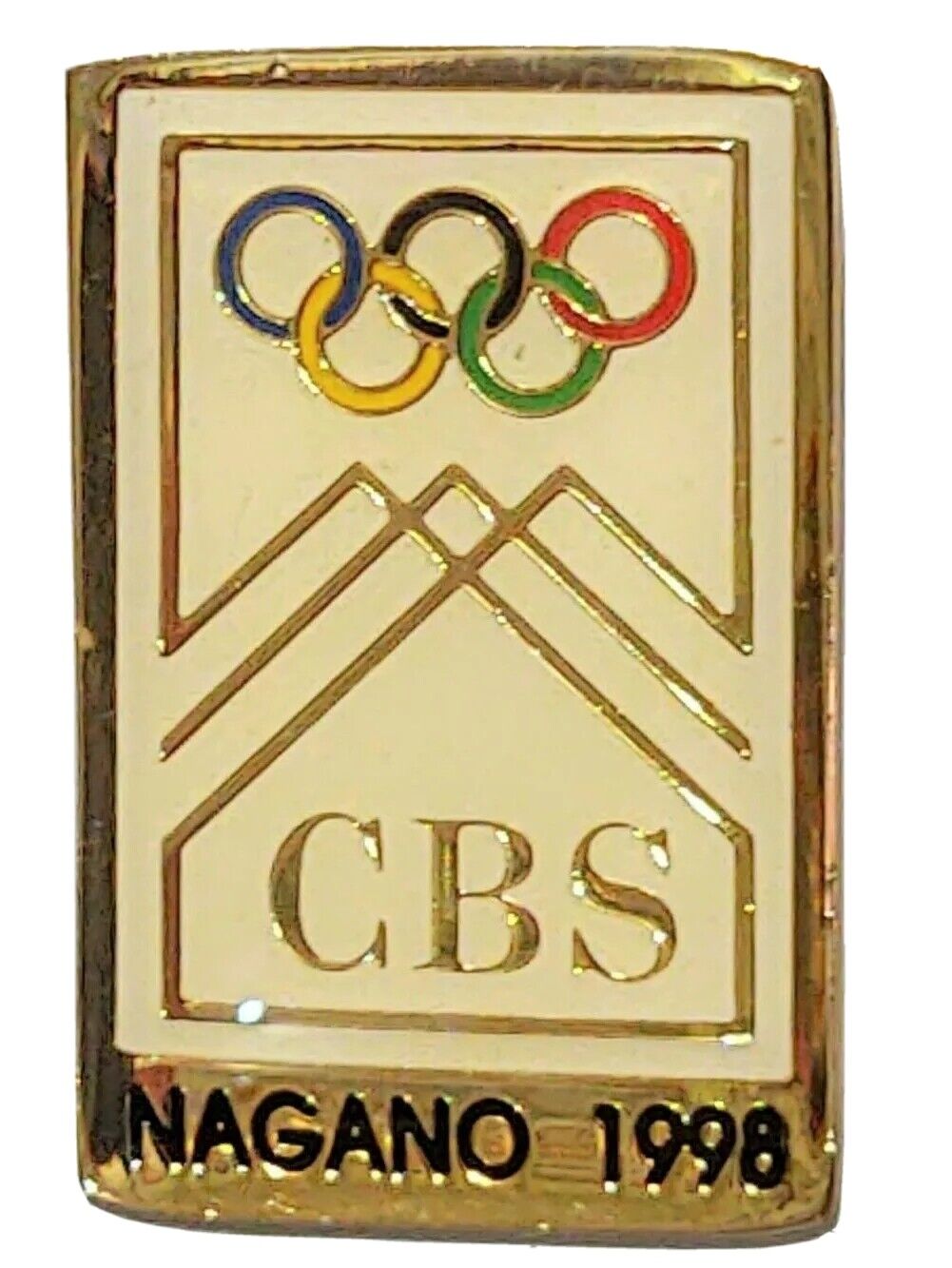 1998 Nagano Olympics CBS White Hat Lapel Pin