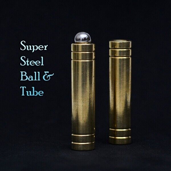 Super Steel Ball & Tube Mystery Command, Ball Shrink into Brass Tube Magic Trick