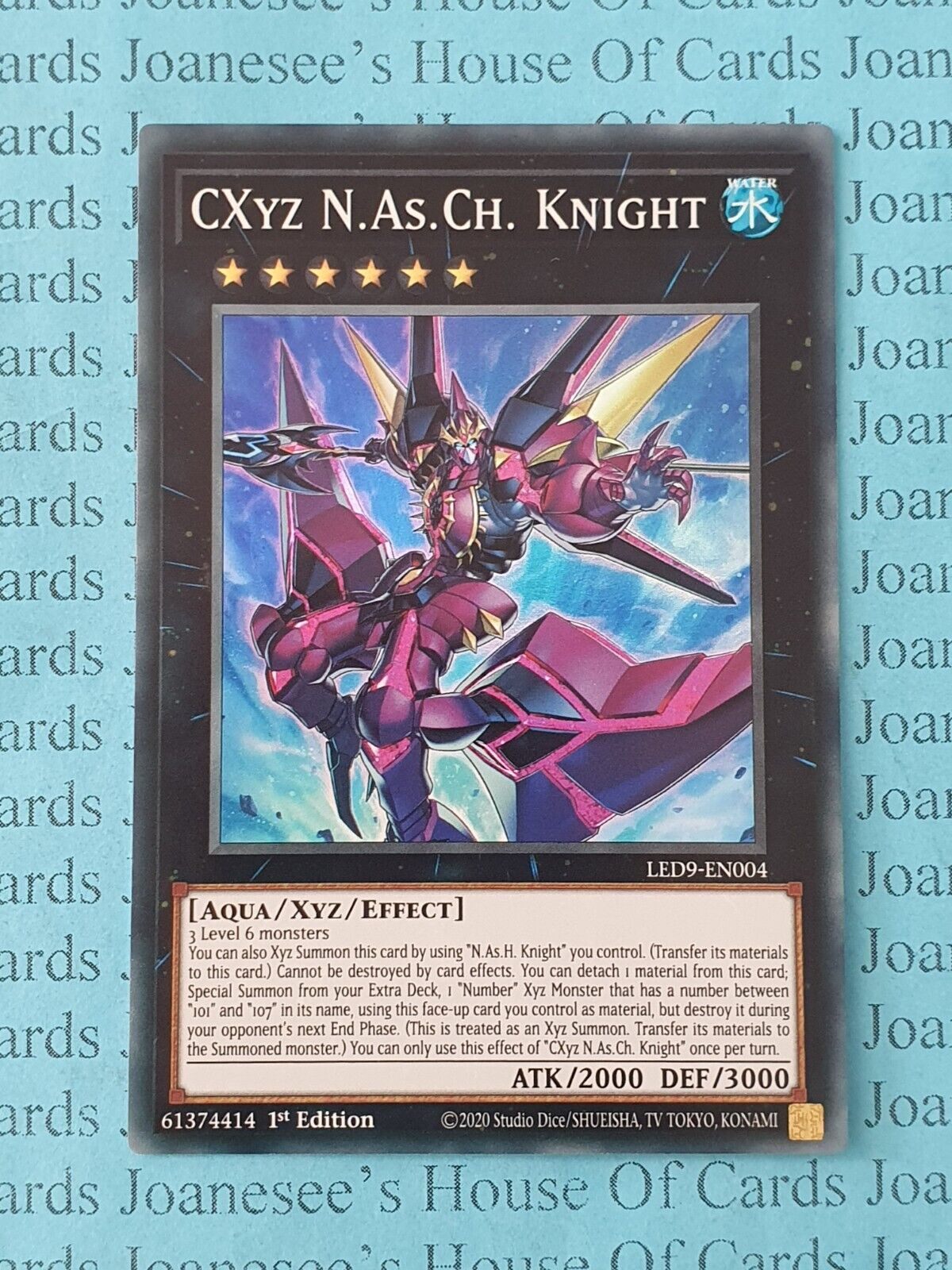 CXyz N.As.Ch. Knight LED9-EN004 Super Rare Yu-Gi-Oh Card 1st Edition New