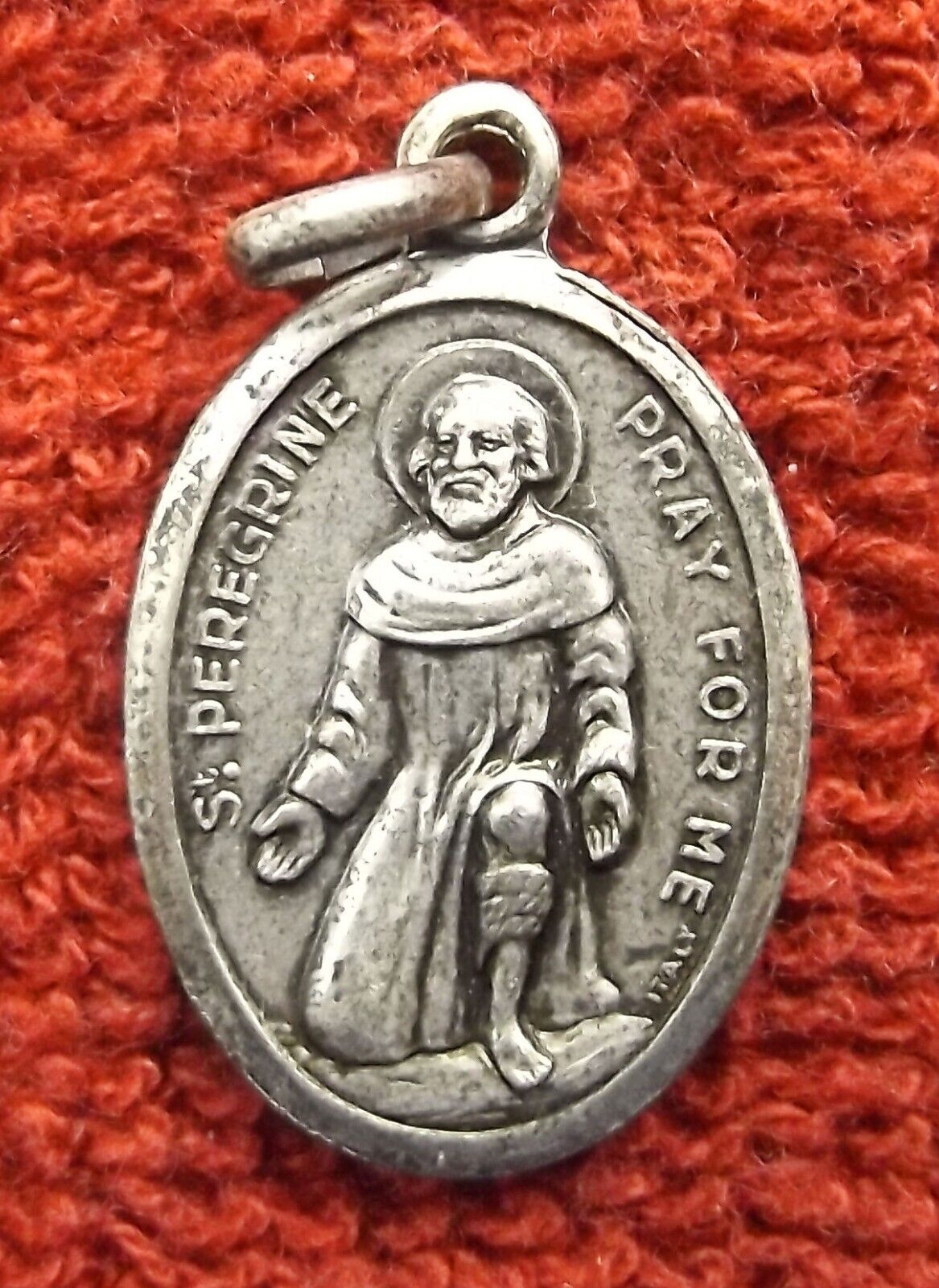 Vintage Saint Peregrine Pray For Me Catholic Medal Medallion