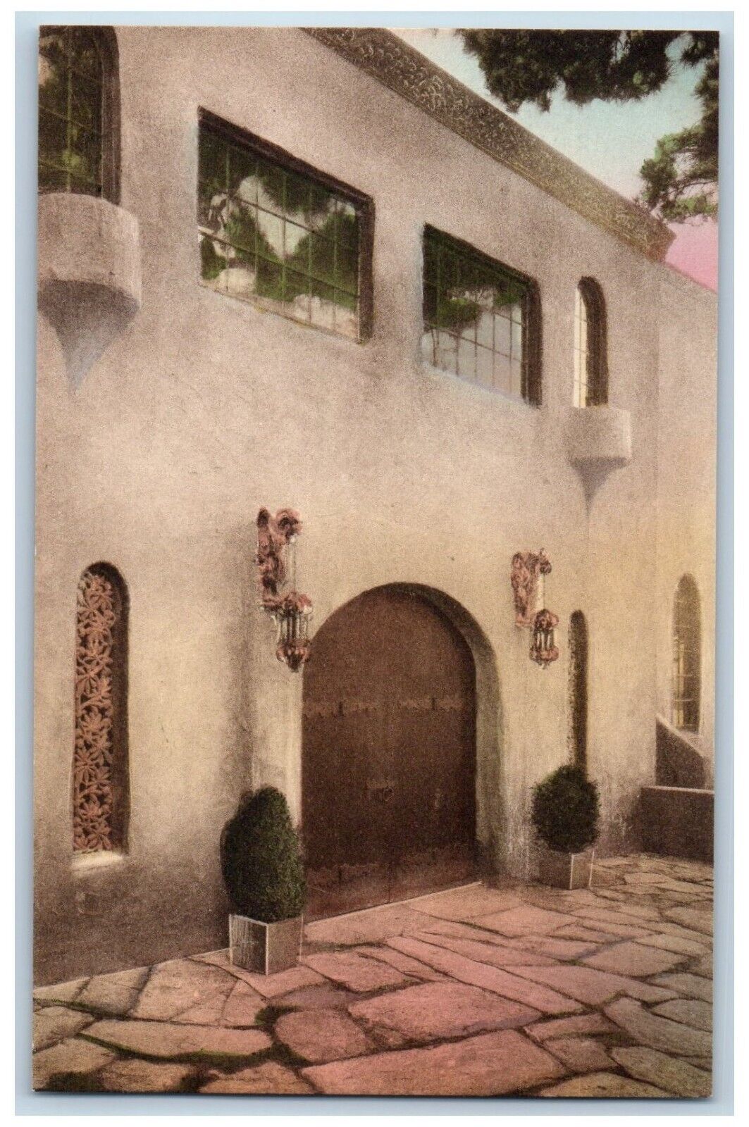 Carmel California CA Postcard Entrance Golden Bough Theatre c1940 Hand-Colored