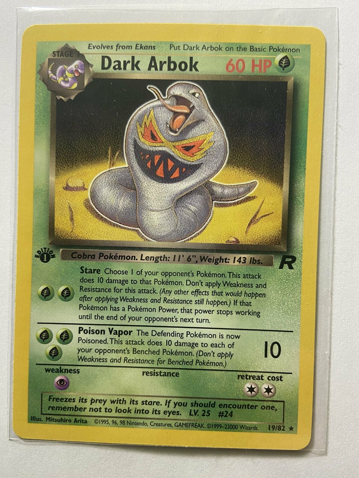 Dark Arbok Team Rocket Near Mint English 1st Edition 19/83