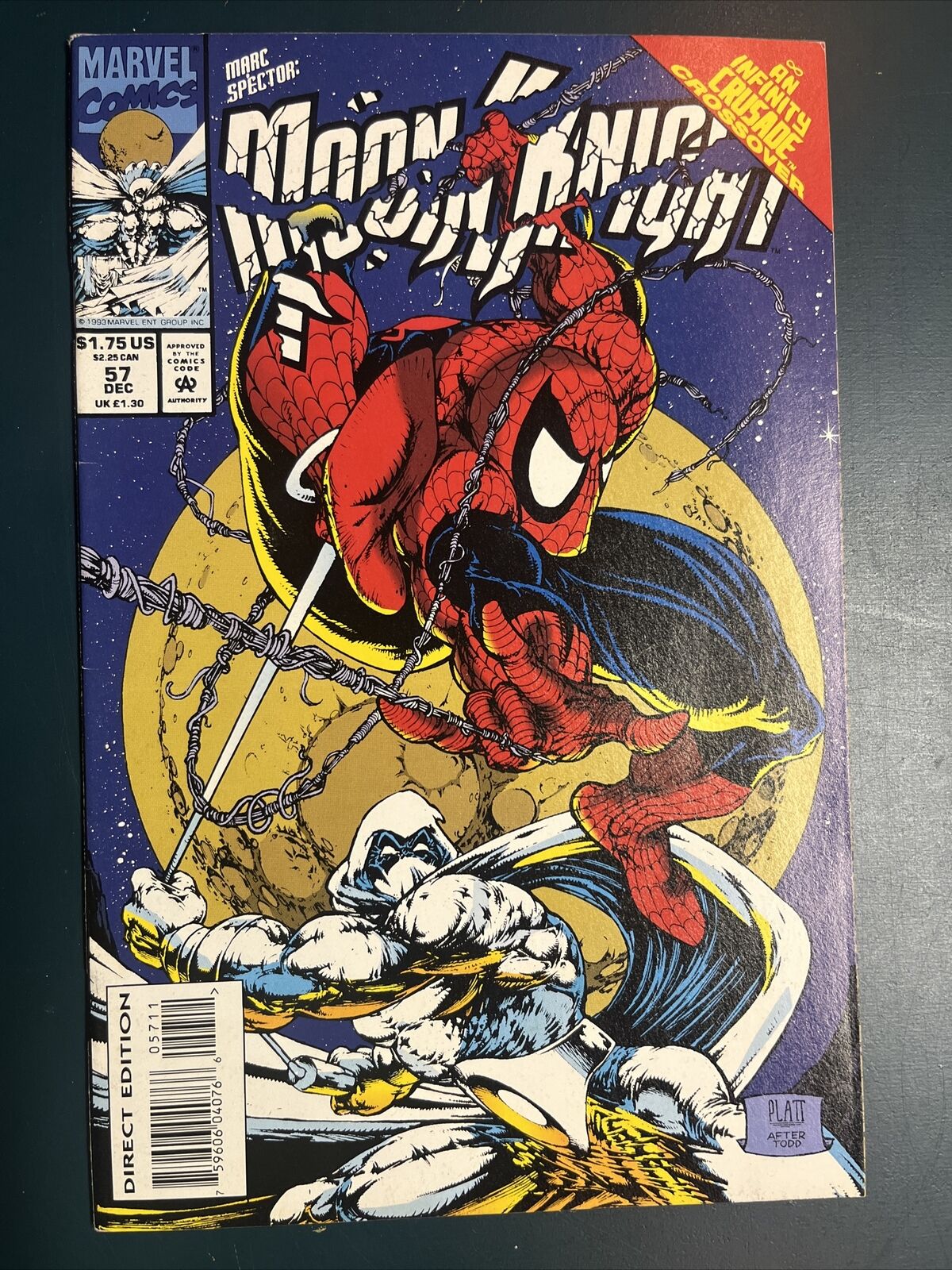 Marc Spector: Moon Knight Issue #57 Platt Homage To McFarlane - Spider-Man