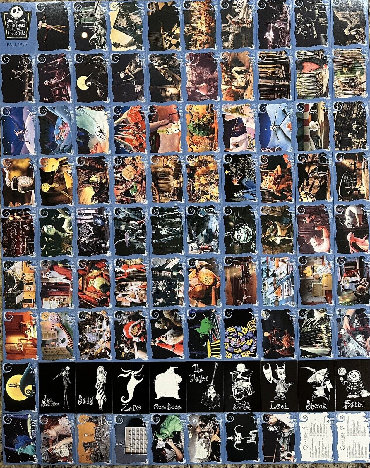 Nightmare Before Christmas Trading Card Set of 90 Cards Skybox 1993