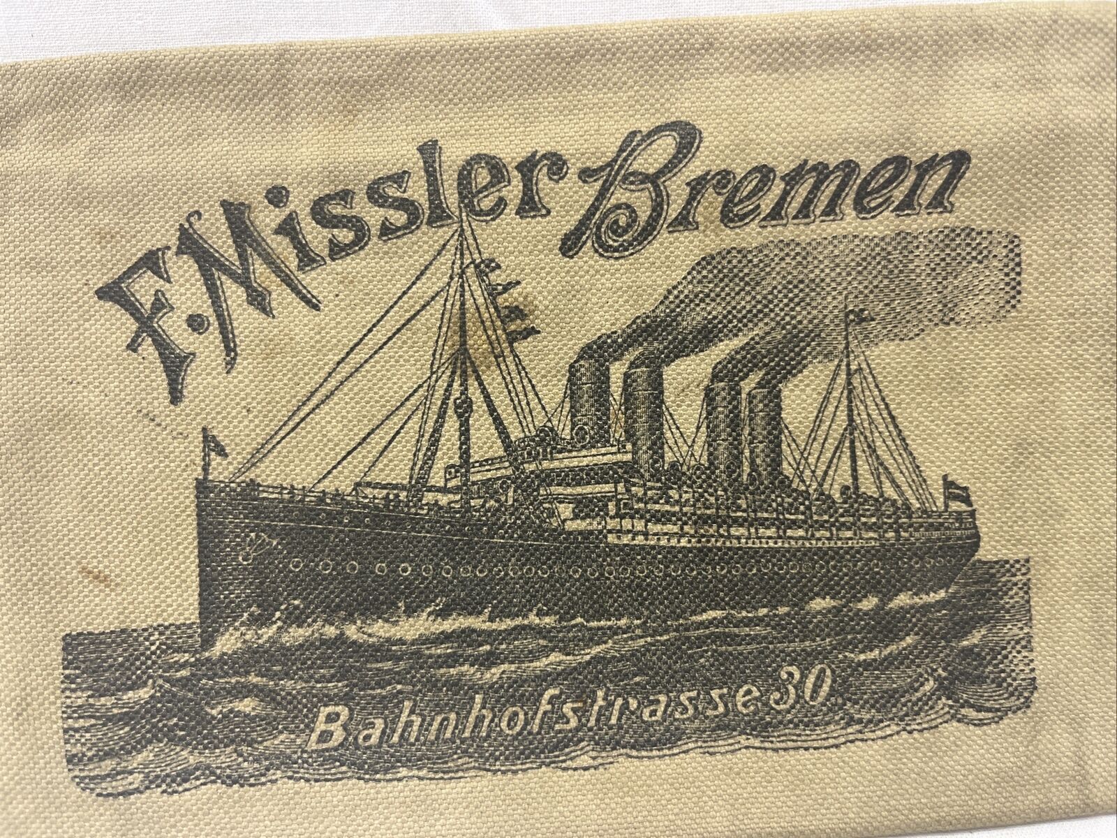 Antique F. Missler Ocean Liner Bremen Ticket Wallet c1897-1914 Ghost Ship