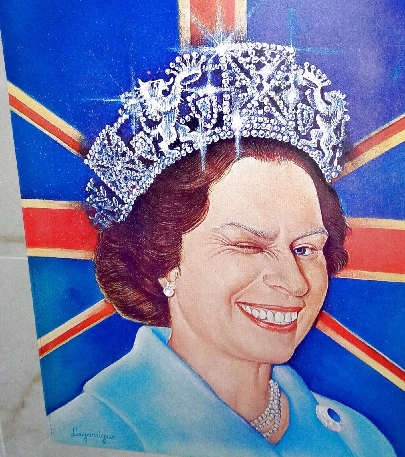 THE QUEEN HAS THE LAST LAFF XXX-RARE ORIG 1970 ELIZABETH II POSTER ONLY HERE