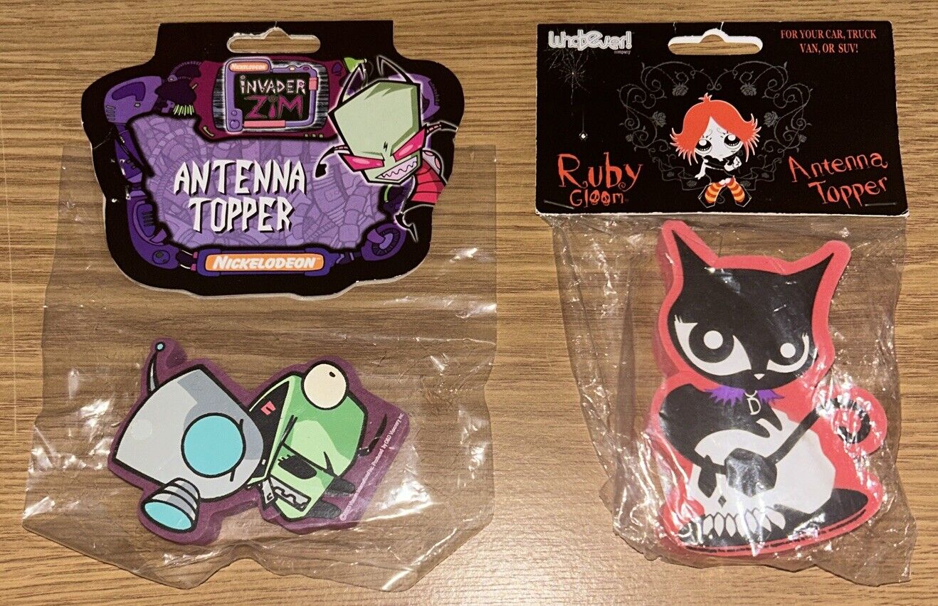 Invader Zim + Ruby Gloom 2003 Antenna Toppers New Unopened Hot Topic RARE HTF