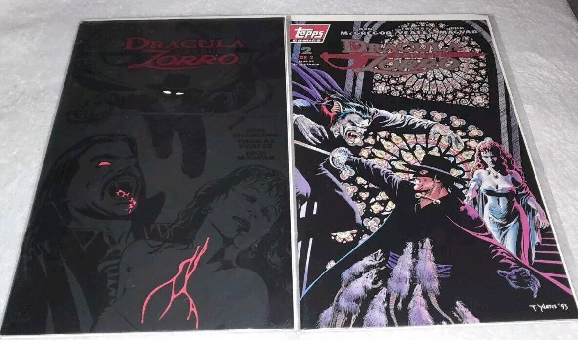 Dracula versus Zorro #1 & #2 Topps Comics 1993 MINT CONDITION BAGGED & BOARDED