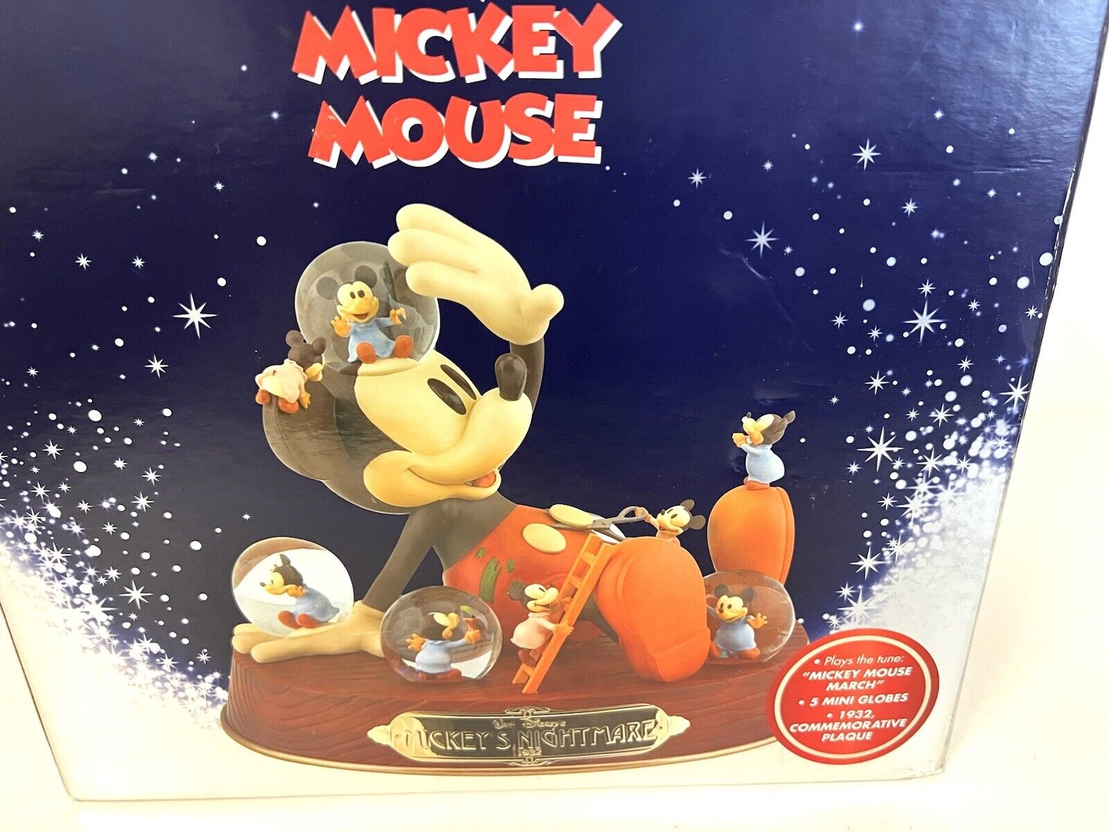 Disney Micky Mouse Mickey's Nightmare Commemorative Musical Snow Globe NEW