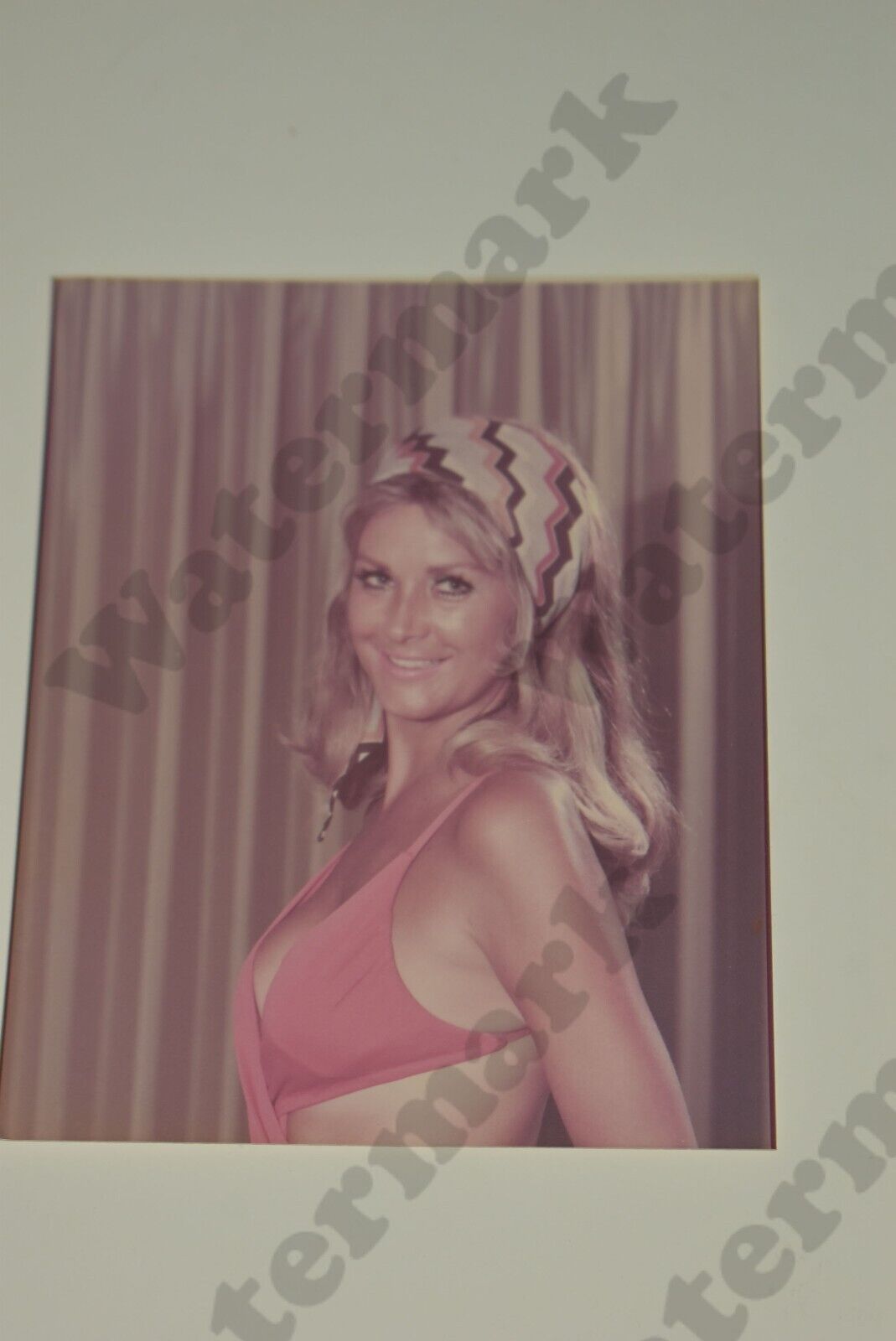 1970s pretty blonde woman in pink bikini VINTAGE PHOTOGRAPH  Gs