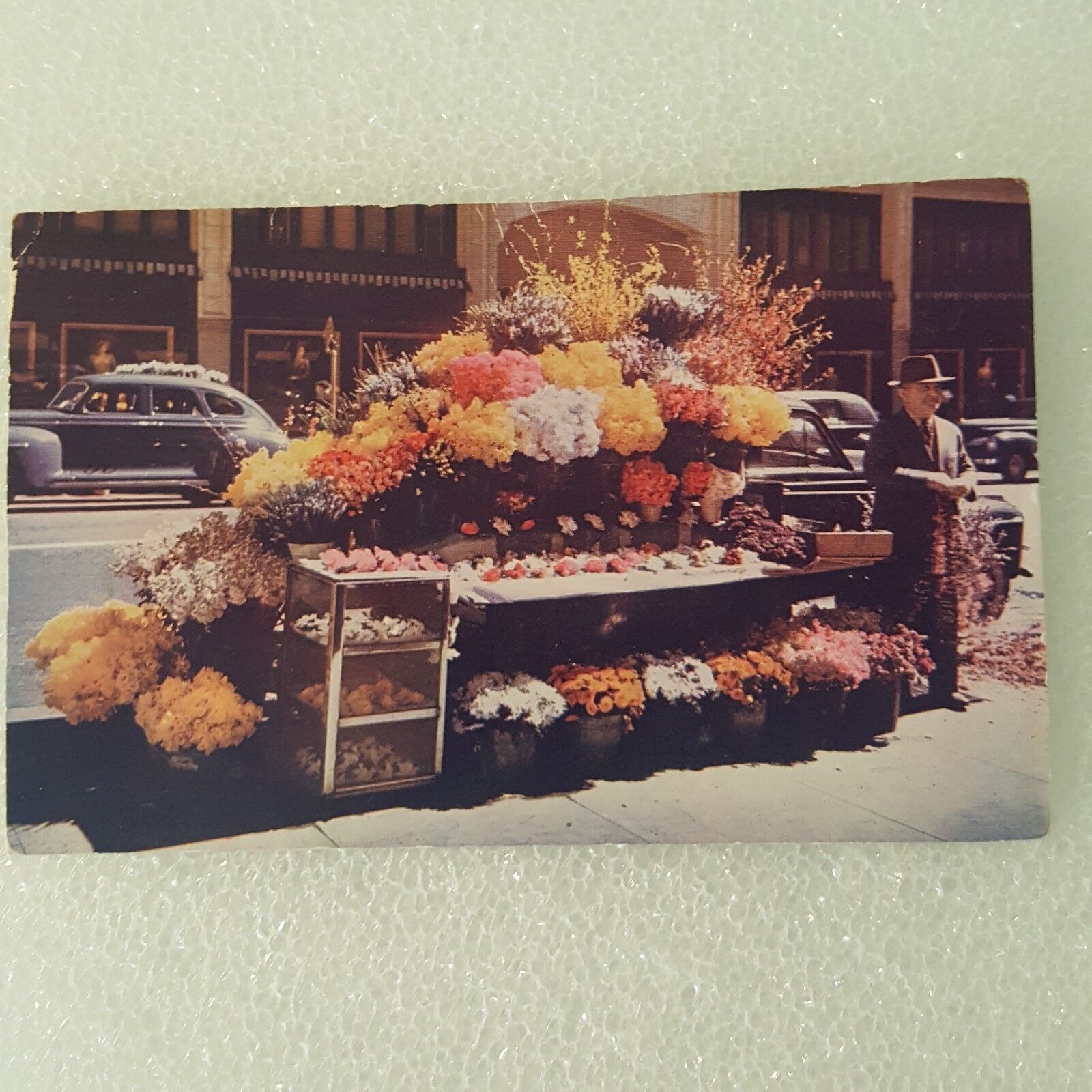 California Flower Stand 1949 Old Cars Main Street City Used Vintage