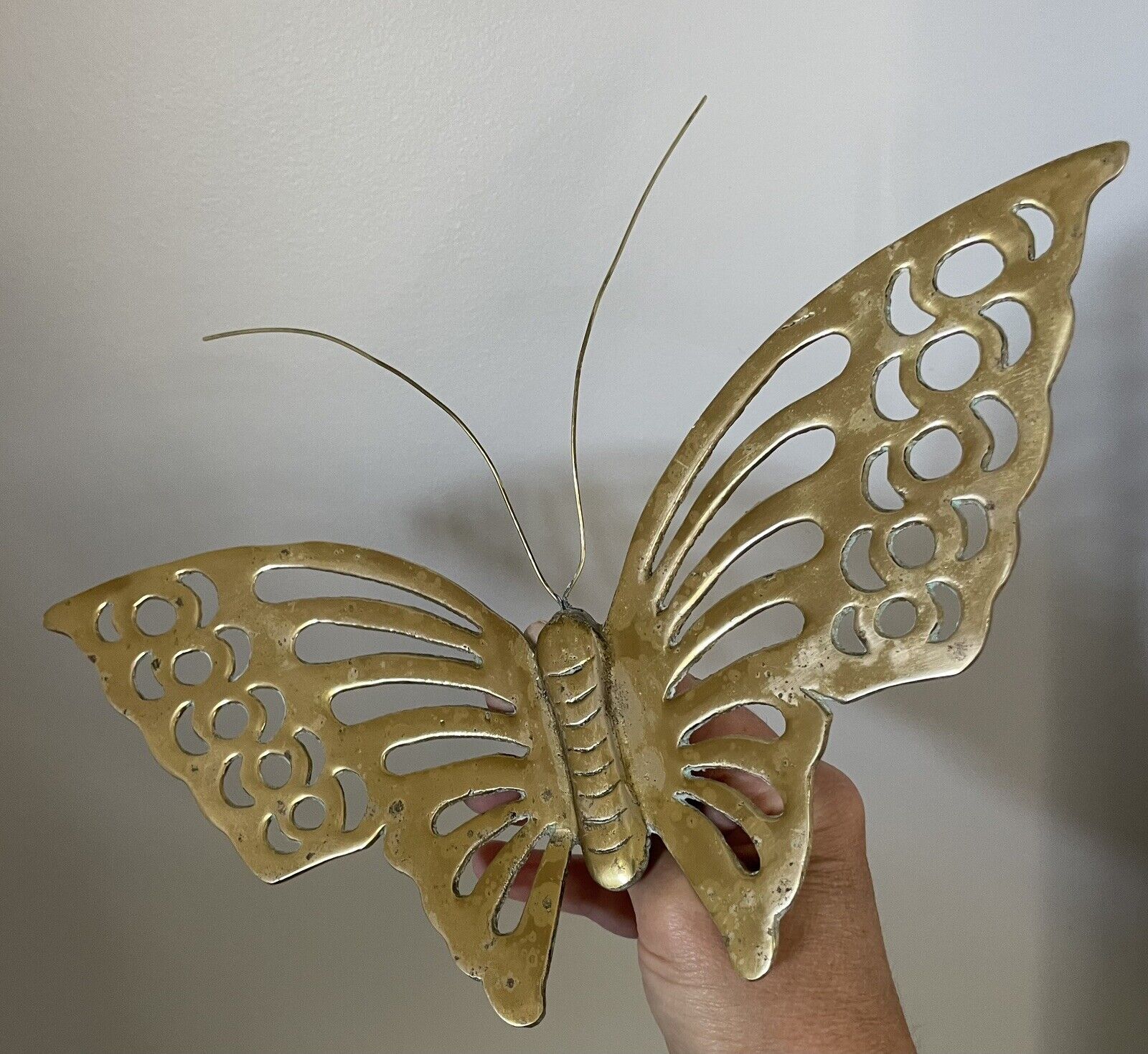 Vintage Large Brass Butterfly Wall Hanging Decor