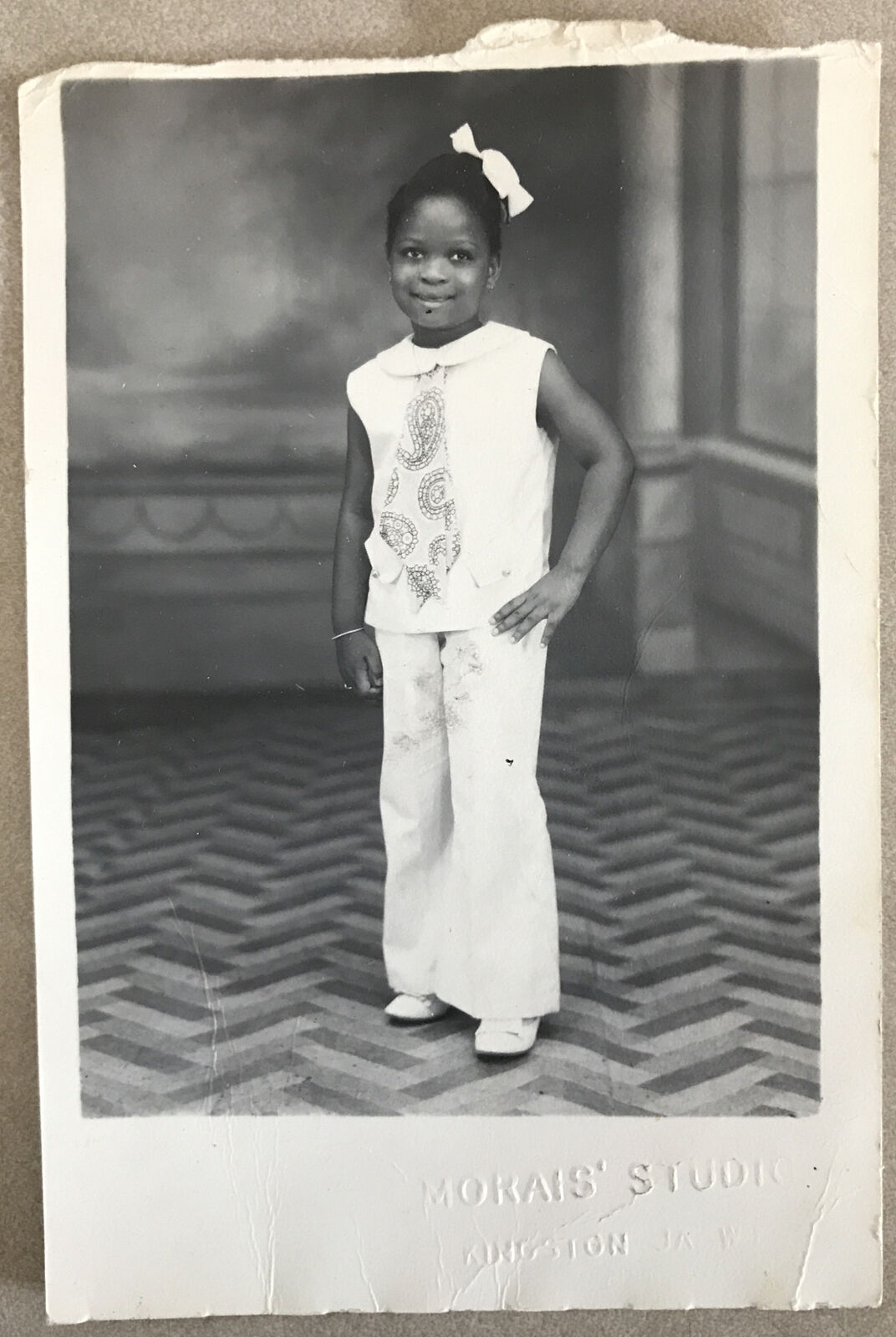 Vtg 1920s RPPC Kingston Jamaica Black History Real Photo Postcard Little Girl