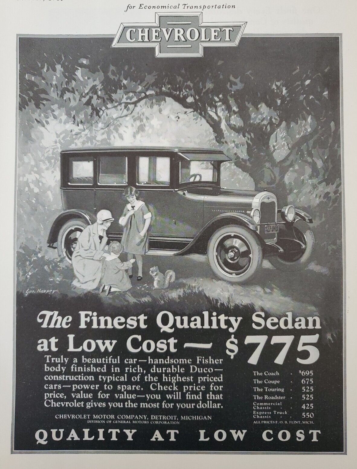 Vintage 1925 Magazine Print Ad - 1925 CHEVROLET Full Page Ad