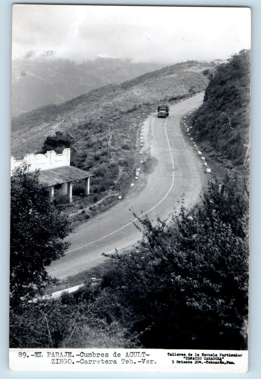 Carretera Veracruz Mexico Postcard Acult Summits Road View c1910 RPPC Photo